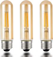 vintage t10 led filament bulbs: warm 2200k light, 4w amber colored, dimmable, ideal for desk lamps and pendant displays логотип