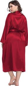 img 2 attached to Indulge In Luxurious Comfort With Women'S Long Satin Kimono Bathrobe And Nightgown