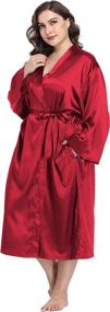 img 1 attached to Роскошное наслаждение комфортом с женской длинной сатиновой кимоно-халатом и ночной сорочкой.