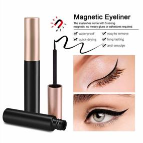 img 1 attached to 💫 Magnetic Eyelashes and Eyeliner Kit: Upgraded 3D Magnetic Eyelash Kit with Tweezers - 3 Pairs Reusable False Lashes, Natural Look, No Glue Needed