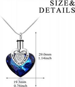 img 1 attached to S925 Sterling Silver Cremation Necklace For Ashes - AOBOCO Heart URN Necklace With Austrian Crystals & Funnel | Memorial Jewelry Keepsake