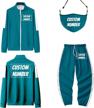 green 3-piece customizable cosplay tracksuit set with personalized number/text/photo, face mask for gaming costume logo