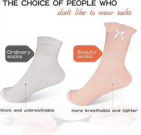 img 2 attached to 2 Pairs 100% Cotton Moisturizing Socks For Women - Dry Feet Overnight, Breathable Heel Hydrating Foot Spa Treatment To Heal Eczema.