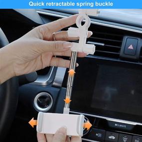 img 3 attached to 360 Rear View Mirror Phone Holder Phone Stand For Car Mount Cell Phone Automobile Cradle GPS Holder Adjustable Car Back Seat Mobile Phone Holder Degrees Rotating Retractable(White2Pcs)