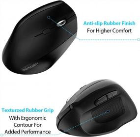 img 1 attached to Memzuoix Wireless Ergonomic Mouse, Upgraded 2.4G Optical Cordless Mice With 800 / 1200 /1600 DPI, Vertical Computer Wireless Mouse For Laptop, Mac, PC, Desktop (For Right Hand, Large), Black