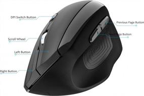 img 3 attached to Memzuoix Wireless Ergonomic Mouse, Upgraded 2.4G Optical Cordless Mice With 800 / 1200 /1600 DPI, Vertical Computer Wireless Mouse For Laptop, Mac, PC, Desktop (For Right Hand, Large), Black