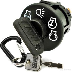 img 4 attached to 🔑 High Definition Ignition Switch Replacement for John Deere D100 D105 D110 D120 D125 D130 D140 D150 D155 D160 D170 - Includes 1 Umbrella Key, 1 Steel Key, and Free Carabiner