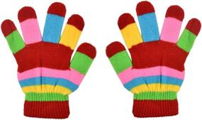 img 2 attached to Pink Striped Kids Gloves Magic Girls' Accessories at Cold Weather