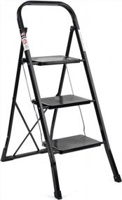 img 4 attached to ACSTEP Folding 3 Step Ladder With Handgrip And Anti-Slip Sturdy Pedals - Lightweight And Portable Steel Stool For Household And Office - Holds Up To 300 Lbs.