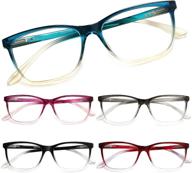 stylish women's reading glasses with blue light blocking & spring hinges - fashionable patterned eyeglasses for screen time logo