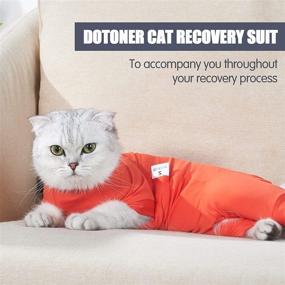 img 1 attached to Dotoner Cat Recovery Suit for Female Male Pet Surgery - Long Sleeve 🐱 Prevent Shedding Recovery Snugly Suit & E-Collar Alternative Onsies - Ideal After Surgical Pajamas