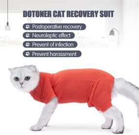 img 2 attached to Dotoner Cat Recovery Suit for Female Male Pet Surgery - Long Sleeve 🐱 Prevent Shedding Recovery Snugly Suit & E-Collar Alternative Onsies - Ideal After Surgical Pajamas