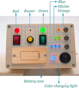 img 2 attached to Disrerk LED Light Switch Busy Board: Montessori Toy for Toddlers - Interactive Button Control Panel, Sensory Activity Board, and Fidget Toy - Suitable for 1 2 3-Year-Old Kids (A)