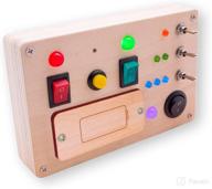 disrerk led light switch busy board: montessori toy for toddlers - interactive button control panel, sensory activity board, and fidget toy - suitable for 1 2 3-year-old kids (a) logo