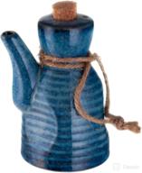 🍶 hssd-blue7: authentic japanese style earthenware ceramic oil & sauce dispenser, 7 fl oz, blue логотип