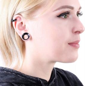 img 2 attached to 8G-1" Double Flared Hollow Hard/Soft Silicone Ear Gauges - 48/32/24/22/20/16/12Pcs Tunnels And Plugs Stretcher Body Piercing Jewelry
