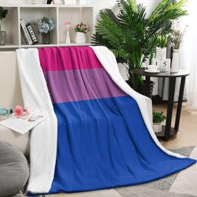 img 3 attached to Bisexual Pride Flag Throw Blanket For Kids & Adults - Soft, Warm, Cozy Flannel Bedspread For Couch Sofa Camping Travel Home Decor 50" X 60