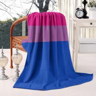 bisexual pride flag throw blanket for kids & adults - soft, warm, cozy flannel bedspread for couch sofa camping travel home decor 50" x 60 logo
