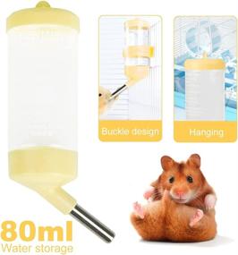 img 1 attached to 🐹 6-Inch Hamster Exercise Ball + Small Animals Running Wheel for Hamsters + Pet Hideout Drinking Waterer + 3-in-1 Hanging Water Feeding Bottles Auto Dispenser for Hamsters and Rats