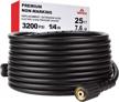 25 ft 1/4" pressure washer hose by yamatic - kink free m22-14mm brass thread, 3200 psi compatible with most brands logo