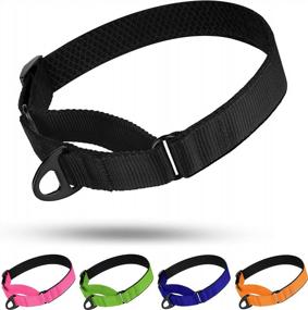 img 4 attached to Soft Padded Nylon Martingale Dog Collar for Training Small Medium Large Dogs - Durable Pet Collars in Black, Orange, Blue, Green, and Pink (S, Neck Size 12" - 16")
