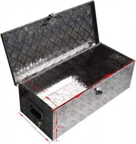 img 4 attached to Надежный и прочный: 30-дюймовый алюминиевый ящик для инструментов для грузовиков, прицепов и жилых автофургонов с механизмом блокировки