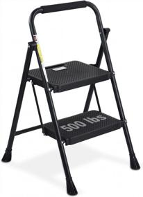 img 4 attached to Get A Grip And Climb Higher With HBTower 2 Step Folding Steel Ladder With Anti-Slip Pedal And Convenient Handgrip - Lightweight And Sturdy With 500Lb Capacity!