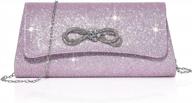 sparkling bow evening clutch purse for women - perfect for weddings, proms, and parties - elegant formal handbag and cocktail bag logo