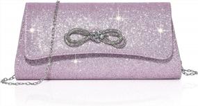 img 4 attached to Sparkling Bow Evening Clutch Purse For Women - Perfect For Weddings, Proms, And Parties - Elegant Formal Handbag And Cocktail Bag