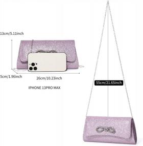 img 2 attached to Sparkling Bow Evening Clutch Purse For Women - Perfect For Weddings, Proms, And Parties - Elegant Formal Handbag And Cocktail Bag