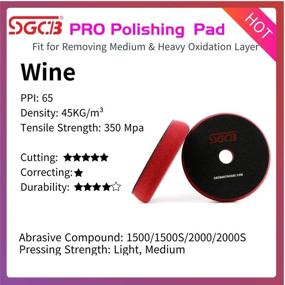 img 2 attached to 🍷 SGCB Pro 3" RO DA Foam Compounding Pad: Ultimate Heavy Cutting Car Buffing Pad for Deep Scratch, Defect, and Oxidation Removal - 1-Wine