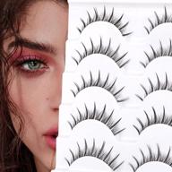 newcally manga lashes natural wispy false eyelashes asian 5 pairs clear band 3d strip fake eye lashes korean japanese lashes anime logo