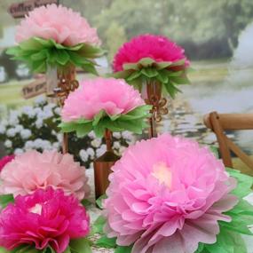 img 3 attached to 🌸 Mybbshower Pink Paper Flower Wedding Centerpiece Birthday Party Backdrop Nursery Wall Home Decor Pack of 9