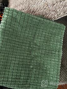 img 8 attached to Deconovo Set Of 2 Moss Green Corduroy Throw Pillow Covers, 18X18 Inch, Solid Color Cushion Cases With Stripes, Machine Washable For Home Décor