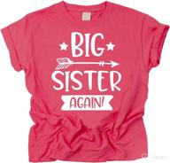 👶 arrow big sister again sibling announcement shirts: stylish outfits for baby & toddler girls! логотип