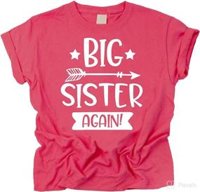 img 2 attached to 👶 Arrow Big Sister Again Sibling Announcement Shirts: Stylish Outfits for Baby & Toddler Girls!