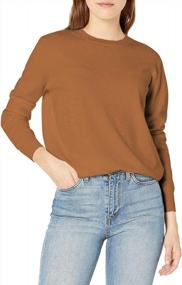 img 4 attached to Soft Knitted Crewneck Sweater For Women By QUALFORT - Pullover Sweaters