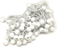 100 piece 6-inch white ball bungee cords for tarp tents and canopies (plastic toggle balls straps) logo