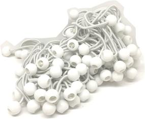 img 1 attached to 100 Piece 6-Inch White Ball Bungee Cords for Tarp Tents and Canopies (Plastic Toggle Balls Straps)