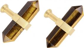 img 4 attached to Tiger'S Eye Crystal Drawer Knobs - 2 Piece Set With Screws For Kitchen Decor