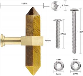 img 2 attached to Tiger'S Eye Crystal Drawer Knobs - 2 Piece Set With Screws For Kitchen Decor