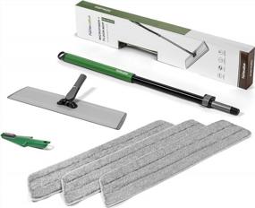 img 3 attached to Homevative 20" Stainless Steel Microfiber Floor Mop Kit/W 3 Pads And Detailer