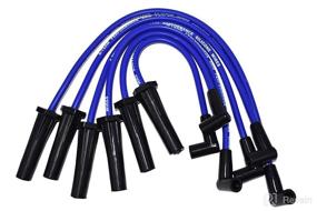 img 4 attached to 🔌 A-Team Performance 8.0mm Silicone Spark Plug Wires with 90-Degree Black Boot for Ford Truck 6 Cylinder 250 300 4.9L Blue - Compatible with HEI Distributor