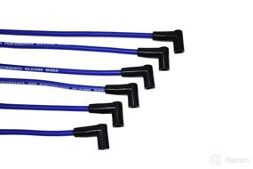 img 2 attached to 🔌 A-Team Performance 8.0mm Silicone Spark Plug Wires with 90-Degree Black Boot for Ford Truck 6 Cylinder 250 300 4.9L Blue - Compatible with HEI Distributor