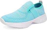 hecodi lightweight breathable sneakers laceless girls' shoes ~ athletic logo