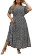 nemidor womens plus size boho ditsy floral print casual layered flared maxi dress with pocket nem304 logo