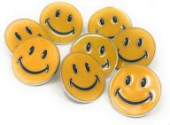 happy face lapel pins bulk pack of 50 - enamel coated zinc alloy with rubber backing for added durability logo