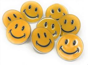 img 4 attached to Happy Face Lapel Pins Bulk Pack Of 50 - Enamel Coated Zinc Alloy With Rubber Backing For Added Durability