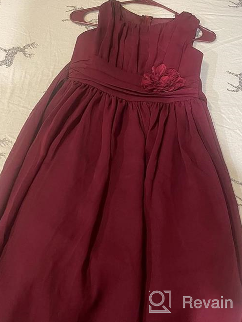 img 1 attached to Elegant Wrinkled Chiffon Burgundy 12 Girls' Clothing for Dresses review by Esther Fisher