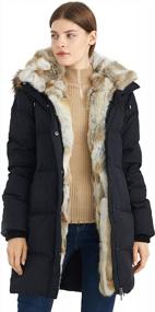 img 4 attached to Women'S Down Jacket Winter Parka Coat With Raccoon Fur Hooded - Escalier